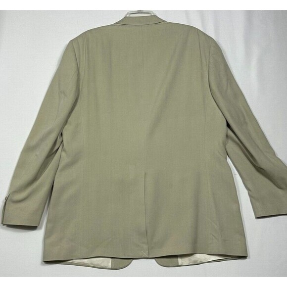 M black label Mens 46 L Blazer 100% Pure Silk Beige Notch lapel Lined - Picture 11 of 11